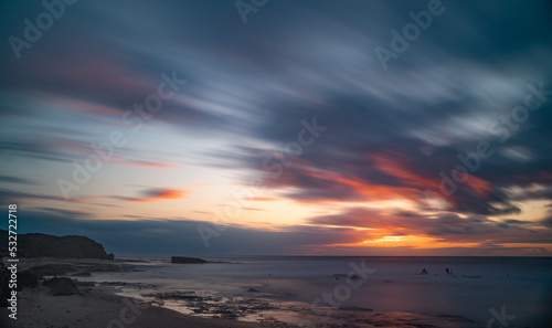 Colorful sunset on mediterranean coast