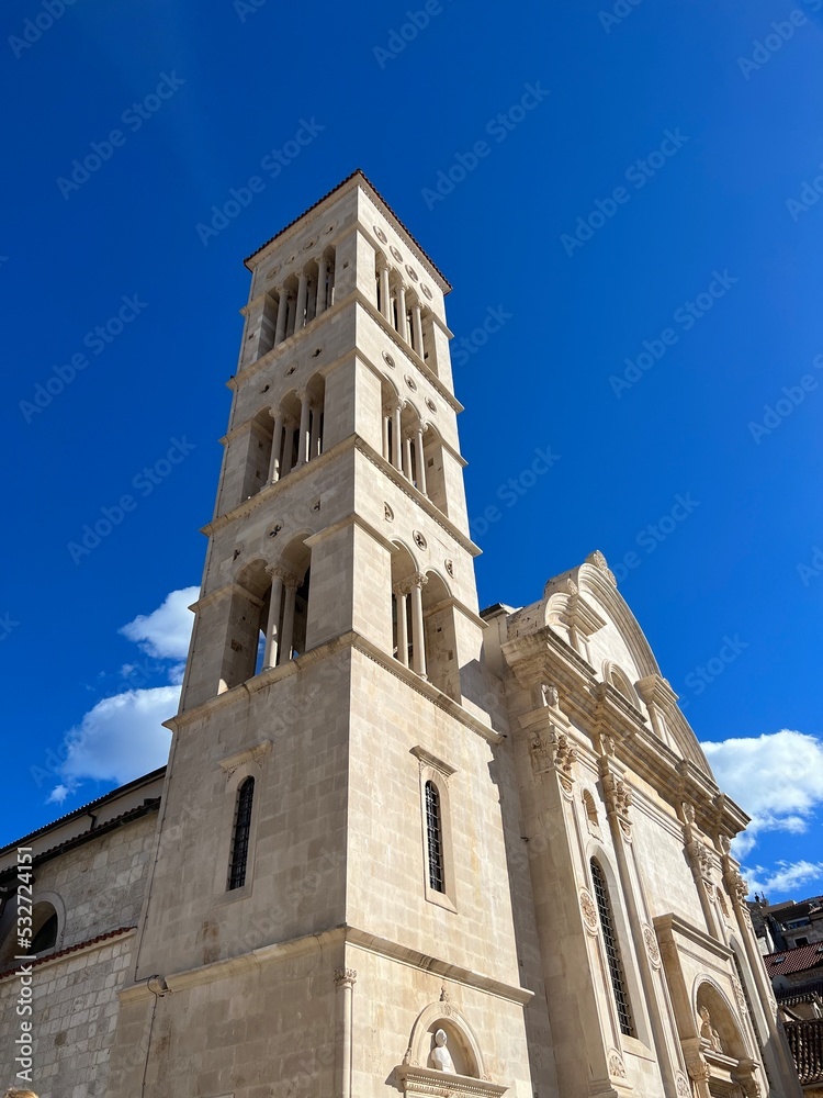 Obraz premium bell tower of the church of st john the baptist church