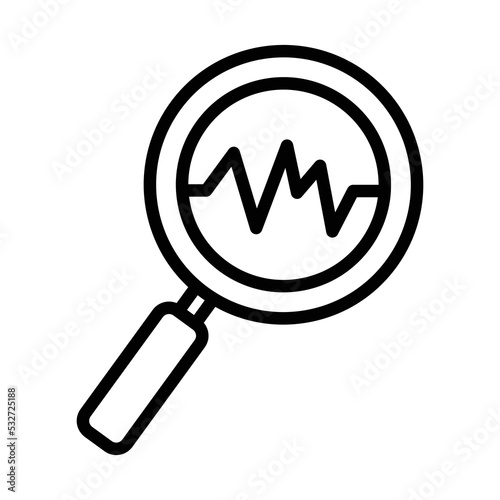 Heartbeat with Magnifier Vector Icon which is suitable for commercial work and easily modify or edit it