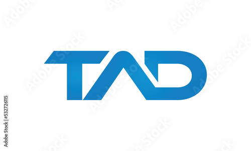 TAD monogram linked letters, creative typography logo icon