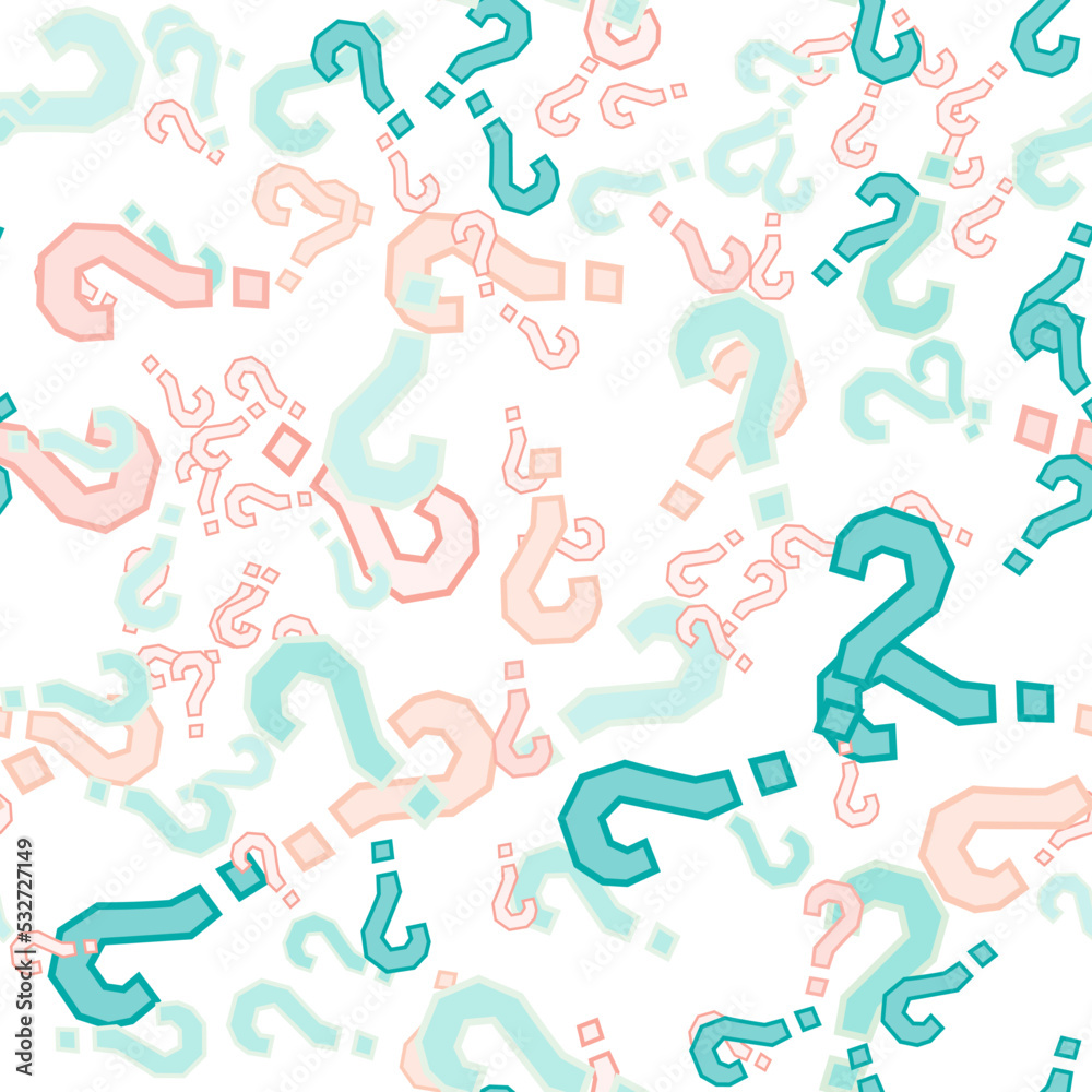 Quiz seamless pattern. Question marks, doubt, faq Quiz seamless pattern. Question marks, doubt, faq