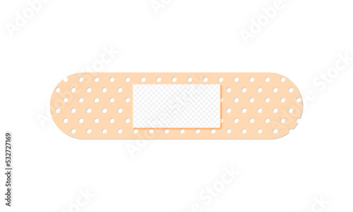 Medical plaster. First aid band plaster strip medical patch. Wound cross plastering band and porous bandage plasterers
