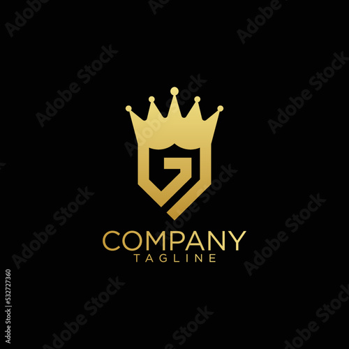 G crown logo design and premium vector templates