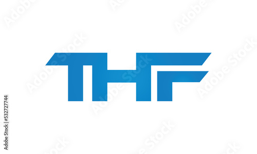 THF monogram linked letters, creative typography logo icon photo