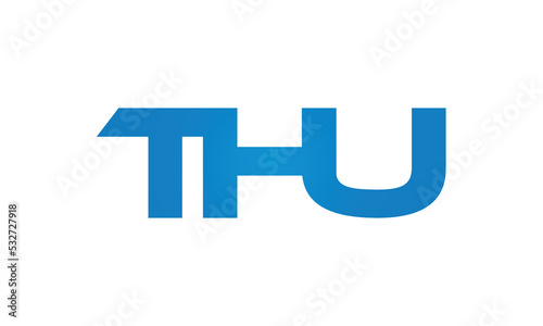 THU monogram linked letters, creative typography logo icon