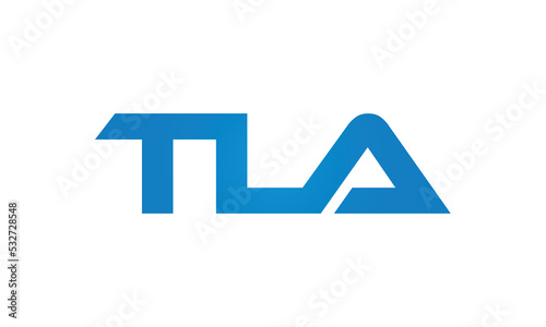 TLA monogram linked letters, creative typography logo icon