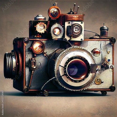 Obraz na plátně Vintage steampunk photo camera