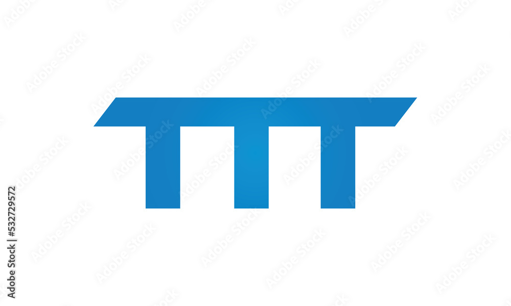 TTT letters Joined logo design connect letters with chin logo logotype icon concept
TTT letters Joined logo design connect letters with chin logo logotype icon concept