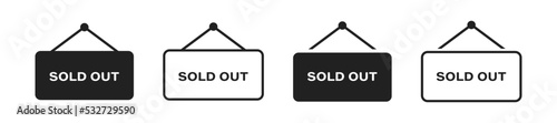 Sold out. Sold out plate icon set. Vector banners with nameplate Sold out. Soldout badges.