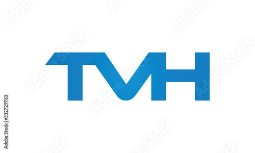 TVH letters Joined logo design connect letters with chin logo logotype icon concept 