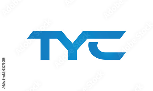 TYC letters Joined logo design connect letters with chin logo logotype icon concept	
