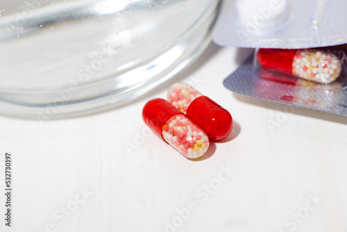 medicines for the prevention and treatment of diseases, closeup photo