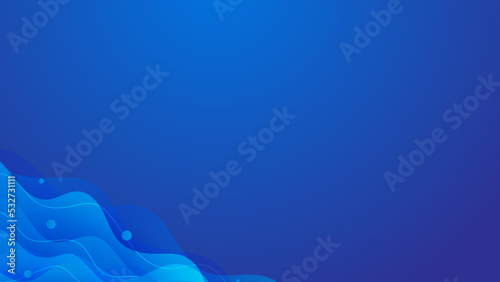 Abstract background created from blue 3D Waves. Colorful 3d blue background with copy-space.