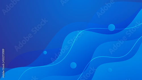 Abstract background created from blue 3D Waves. Colorful 3d blue background with copy-space.