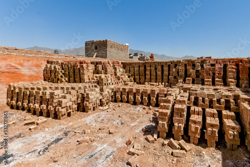 Fototapete Brick factory near Bagram city and military bases in Afghanistan