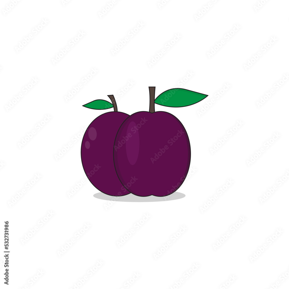 Plums isolated on white background Plums isolated on white background
