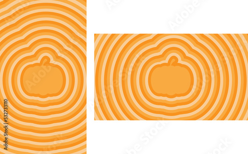  pumpkin shape geometric Hypnosis Abstract Backgrounds.halloween Posters Design.illustration EPS10.