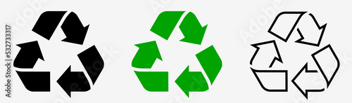Recycle symbol set. Recycling icons. Recycle sign vector