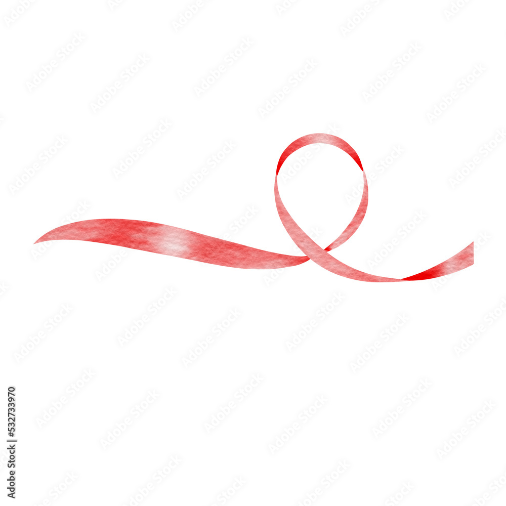 Watercolor red ribbon. Watercolor red ribbon.
