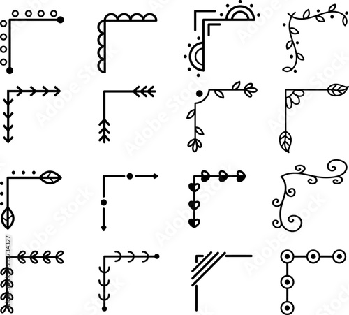 Hand Drawn Doodle Book Corners