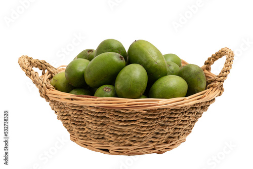 Hog plum or Spondias pinnata isolated on white background. photo