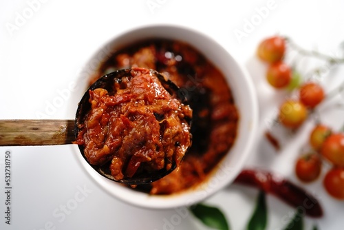 Homemade Tomato Thokku Pickle or Chutney, selective focus photo