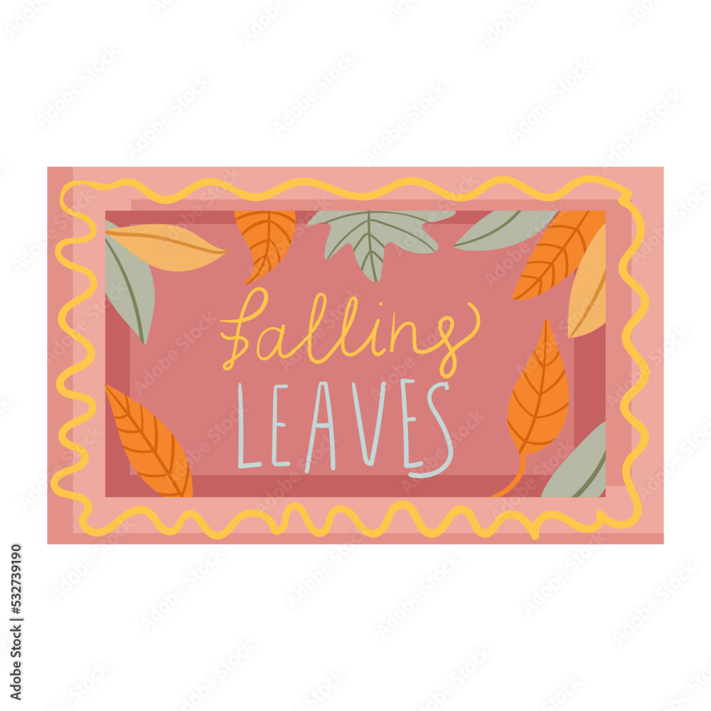 Vector clipart with autumn sign. Illustration of cozy autumn sign.