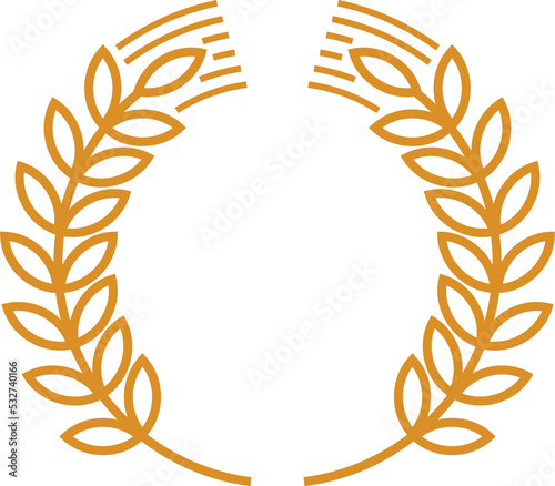 Wallpaper Mural Yellow laurel wreath wheat spike frame border sign Torontodigital.ca