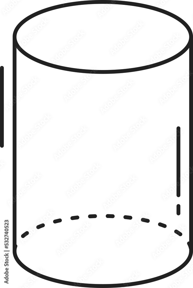 Cylinder geometric figure isolated outline icon Cylinder geometric figure isolated outline icon