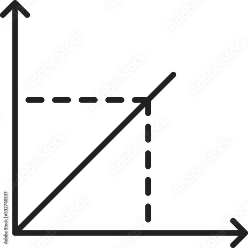 Bisector, vector x-axis and y-axis thin line icon