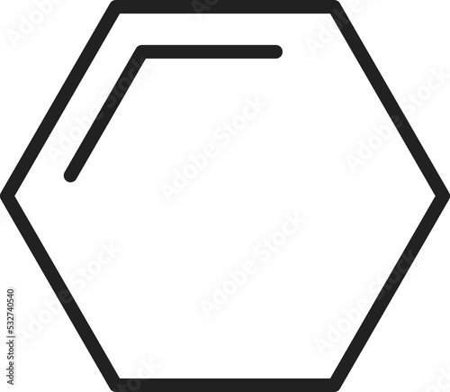 Hexagon mathematics shape isolated outline icon