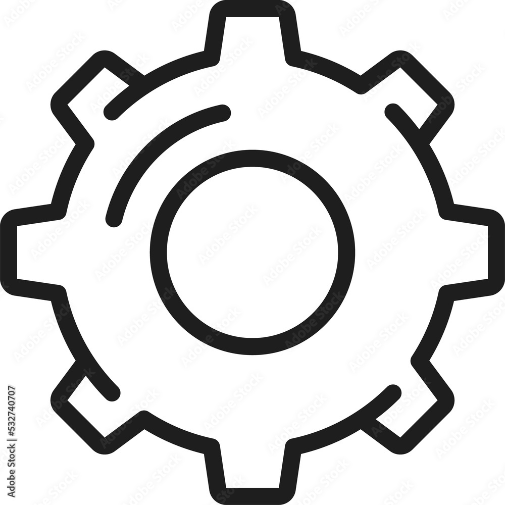 Videocall settings icon, gear wheel implement sign Videocall settings icon, gear wheel implement sign