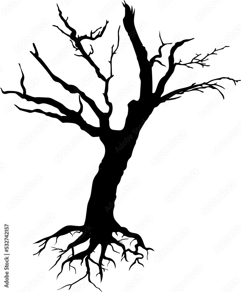 Bare black dead tree without leaf Halloween plant Bare black dead tree without leaf Halloween plant