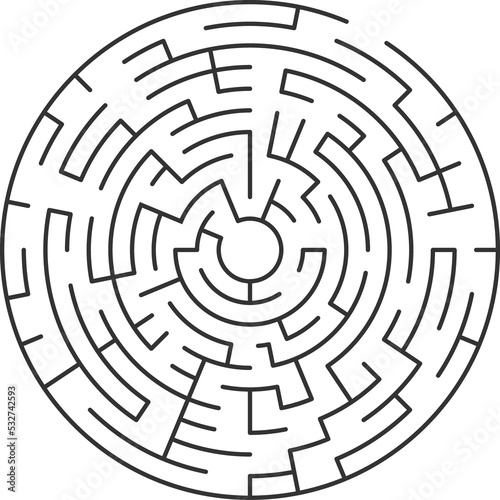 Obraz na plátně Template of logic labyrinth, test, round maze game