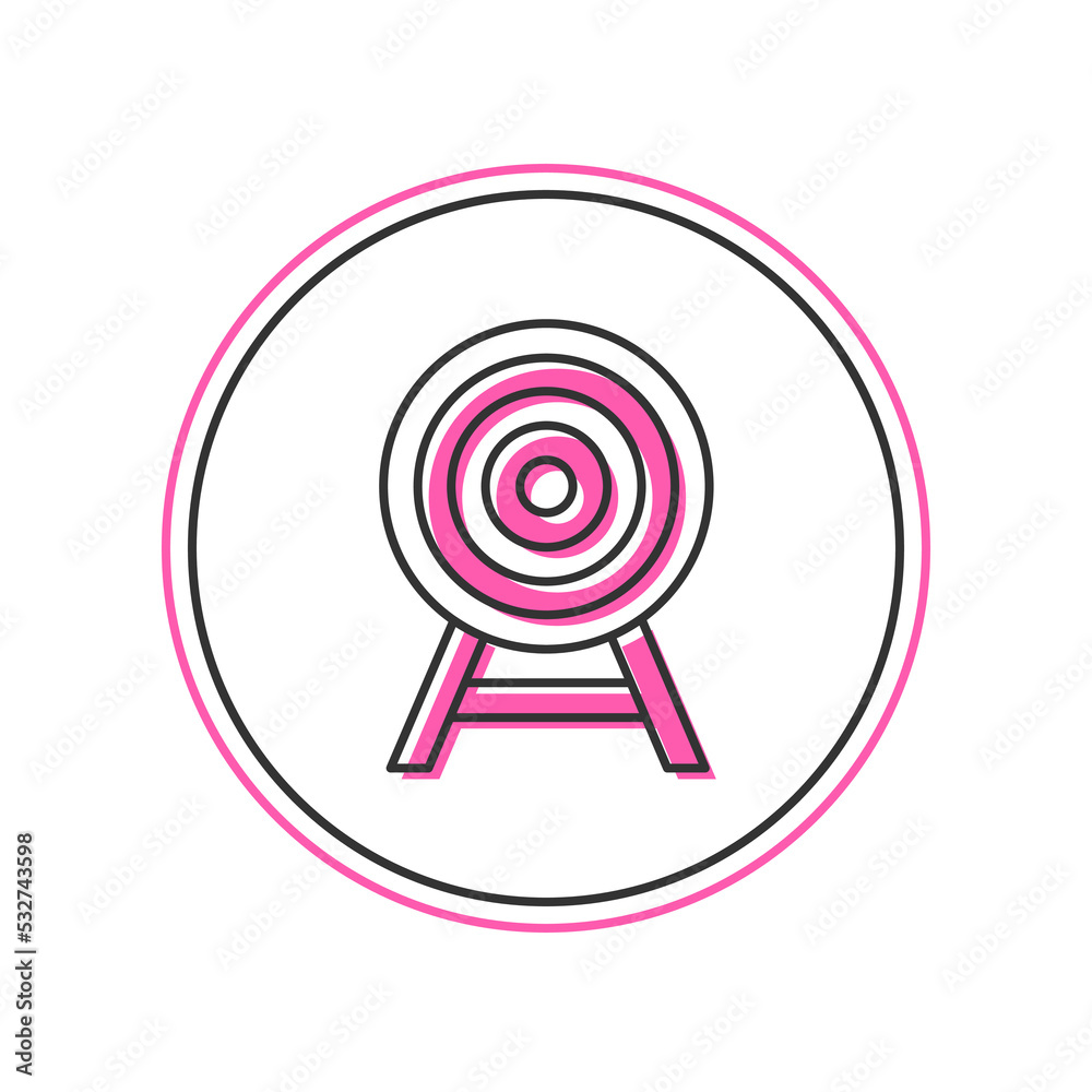 Filled outline Target with arrow icon isolated on white background. Dart board sign. Archery board icon. Dartboard sign. Business goal concept. Vector Filled outline Target with arrow icon isolated on white background. Dart board sign. Archery board icon. Dartboard sign. Business goal concept. Vector