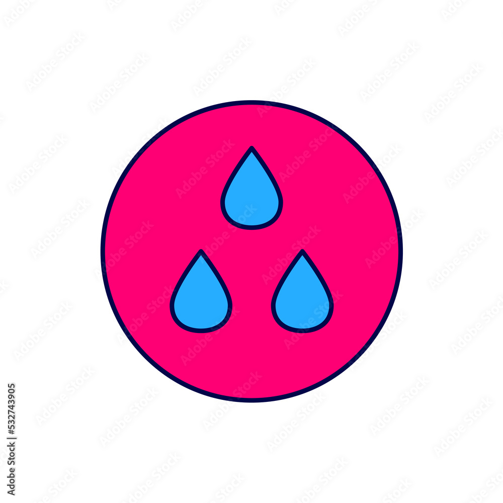 Filled outline Water drop icon isolated on white background. Vector Filled outline Water drop icon isolated on white background. Vector