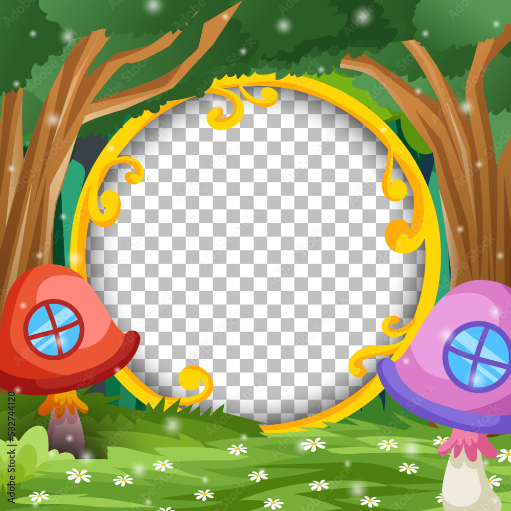 Obraz premium Hand drawn enchanted forest frame