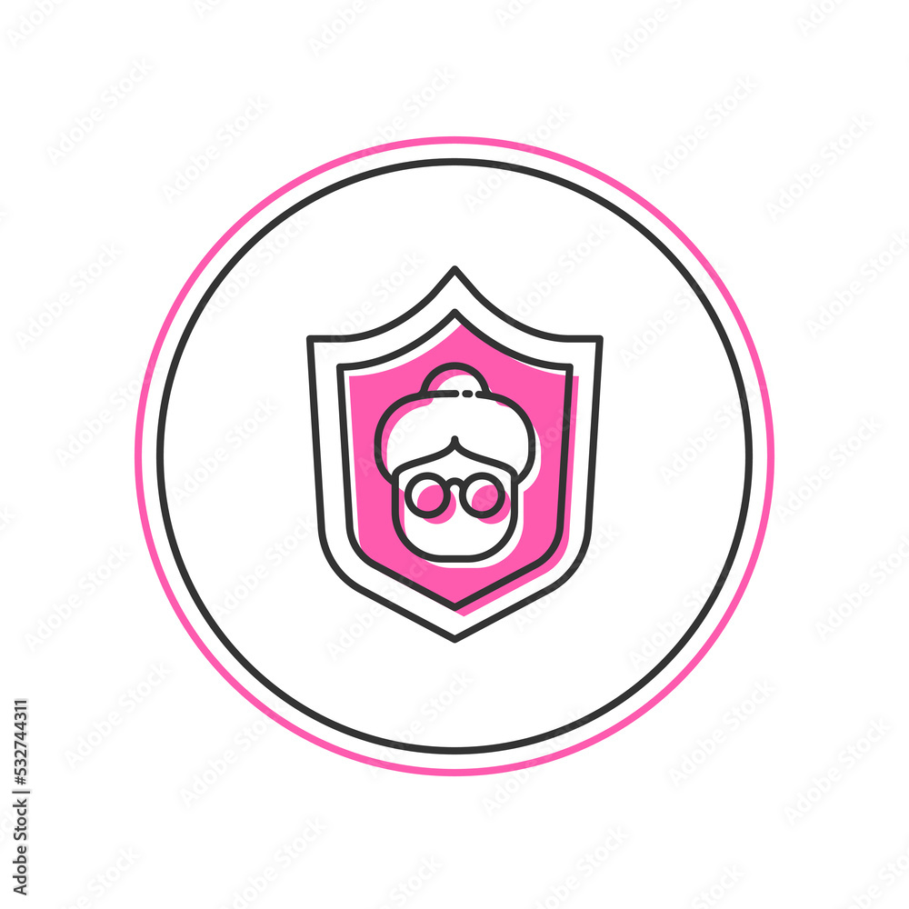 Filled outline Grandmother icon isolated on white background. Vector Filled outline Grandmother icon isolated on white background. Vector