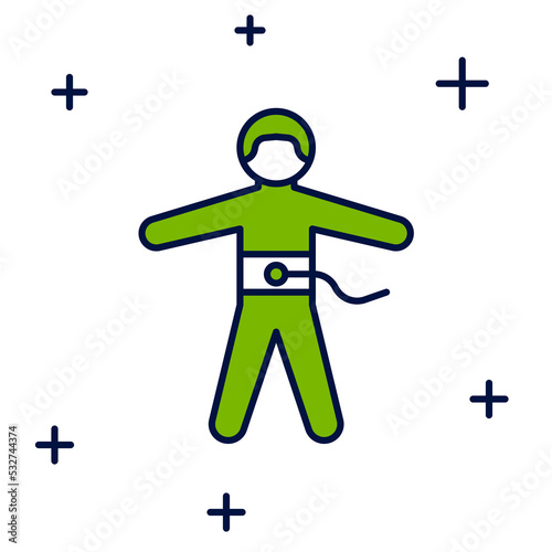 Filled outline Bungee jumping icon isolated on white background. Vector