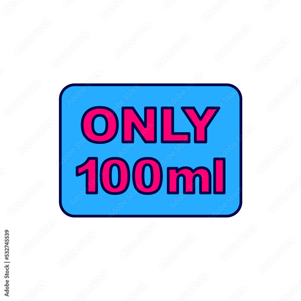 Filled outline Liquids in carry-on baggage icon isolated on white background. Airport rules. Vector Filled outline Liquids in carry-on baggage icon isolated on white background. Airport rules. Vector