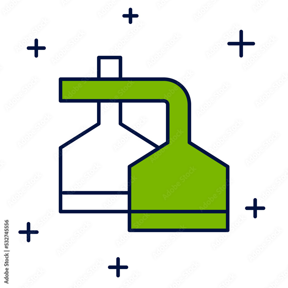 Filled outline Traditional brewing vessels in brewery icon isolated on white background. Beer brewing process. Distillery plant, brewery. Vector Filled outline Traditional brewing vessels in brewery icon isolated on white background. Beer brewing process. Distillery plant, brewery. Vector