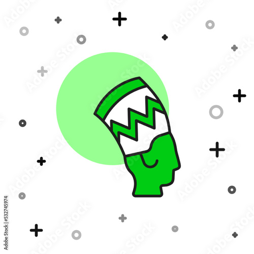 Filled outline Nefertiti icon isolated on white background. Vector