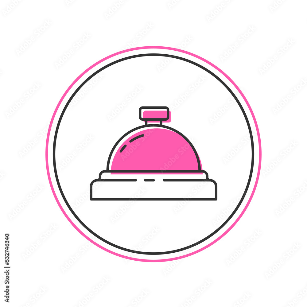Filled outline Hotel service bell icon isolated on white background. Reception bell. Vector Filled outline Hotel service bell icon isolated on white background. Reception bell. Vector