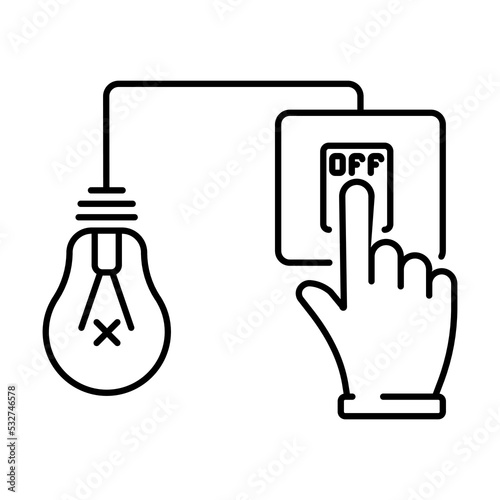 A simple icon icon for saving electricity, turning off electricity