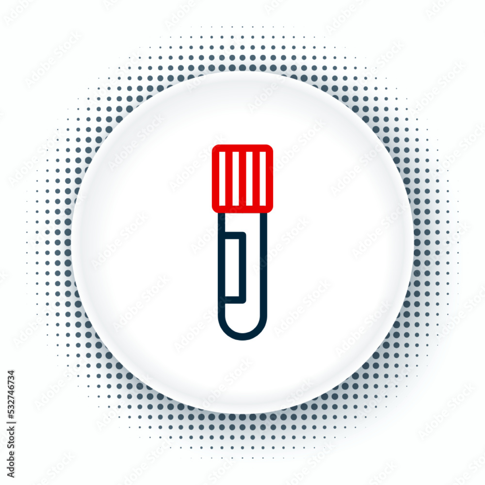 Line Test tube and flask chemical laboratory test icon isolated on white background. Laboratory glassware sign. Colorful outline concept. Vector Line Test tube and flask chemical laboratory test icon isolated on white background. Laboratory glassware sign. Colorful outline concept. Vector