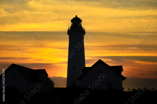 The lighthouse of Hirtshals during the sunset, Denmark