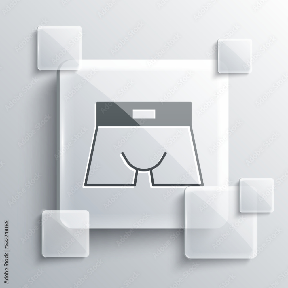 Grey Men underpants icon isolated on grey background. Man underwear. Square glass panels. Vector Grey Men underpants icon isolated on grey background. Man underwear. Square glass panels. Vector