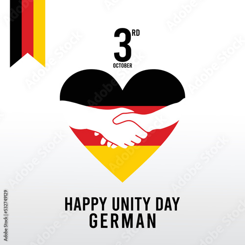 German Unity Day with a heart-shaped flag