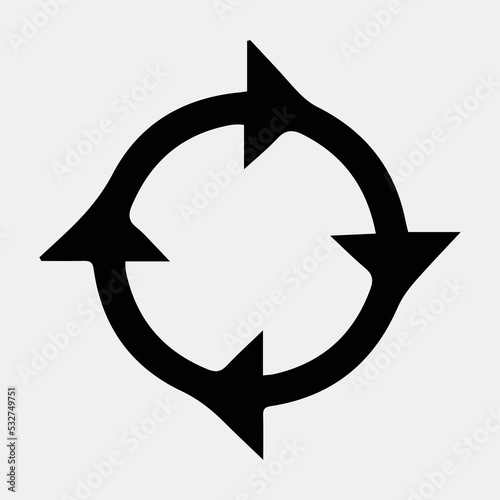 Arrow icon. recycling recurrence, renewal, reload vector illustration