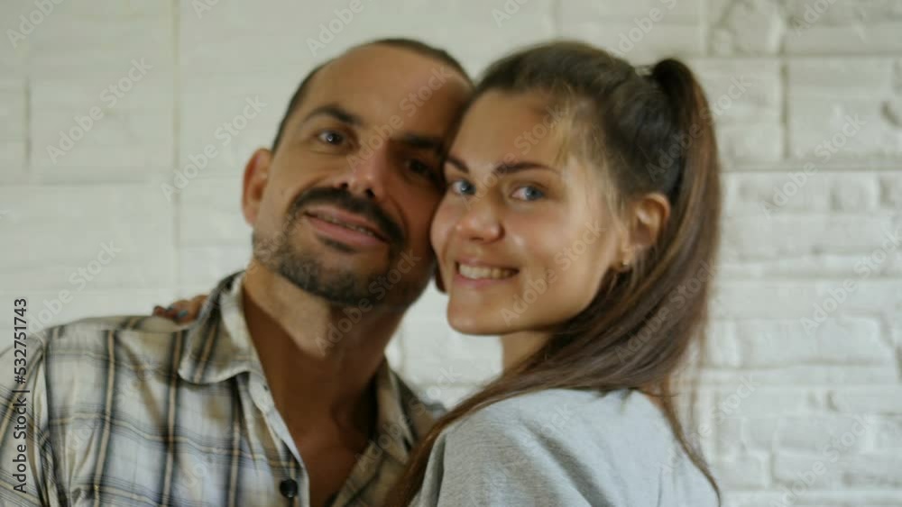 Couple introducing itself to the camera Couple introducing itself to the camera